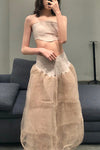 Marc Le Bihan Silk Skirt Six-layer Tulle 25930 Series French Hand-dyed MLB-25930-SKIN Skin Color